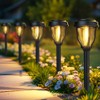 DERAYSION 12 Pack Solar Lights Outdoor, Solar Pathway Lights Auto