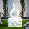 XBrand 25 in H Stone-Look Sculptural Modern Freestanding Fiber Resin
