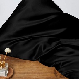 THXSILK 100% Mulberry Silk Pillowcase for Hair and Skin Health, 22 Momme Soft and Smooth Pillowcases with Hidden Zipper, Both Sides Premium Grade 6A Silk, 1pc (Standard 20"x26", Black)