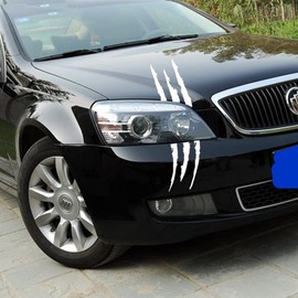 2PCS Claw Marks Decal Sticker Waterproof Headlight Decal Vinyl Sticker Decal for Sports (White)