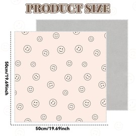 Lonfliness Magic Makeup Bag Self-Adhesive Cloth Portable Lazy Cosmetic Pouch Open Lay Flat Toiletry Bags Camera Lens Protective Wrap Organizer for Brush Travelling Women Girl Gift (Smile Face,20x20in)