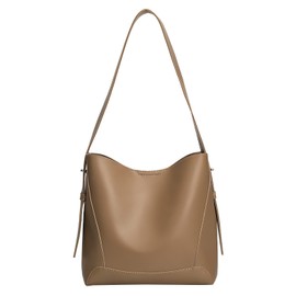 Anopo Women's Bucket Bag Purse Small Hobo Shoulder Bag Vegan PU Leather Tote Bag Caramel