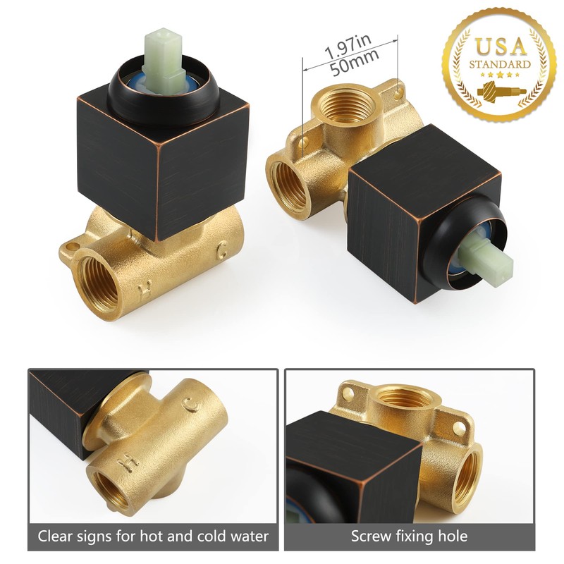 SKOWLL Shower Valve Trim Wall Mount Rough-In Valve Single Handle