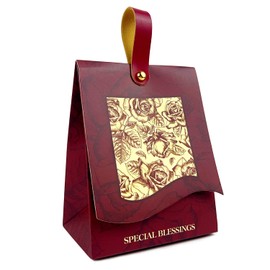 20PCS Rose Goodie Bags, Mini Gift Bags with PU Handle for Party Favors Treat Boxes Wedding Bridal Baby Shower Birthday Party Presents 3.9"x2.6"x1.4"(Burgundy Red)