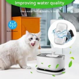 Cat Water Fountain Filters,10 Pack Cat Fountain Filters,Cat Fountain Replacement Filters Compatible with 2.5L/84oz Dockstream Cat Fountain PLWF005/PLWF115/PLWF105(10 Triple Action Filters&10 Sponges)