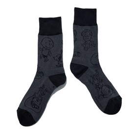 CHICSTOCKS 1950s Snoopy Goods, Snoopy Gift Socks, Men's, Women's, Made in Japan, 13x10 Dark Gray x Black