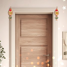 Shubh Labh Wall Main Door Sticker Hanging for Religious Ritual Festival Diwali Pooja Poojan Home Temple Office Décor Decoration and Gifting Size-9.5"(Leaf Shape)