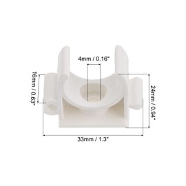 sourcing map PVC U-Type Tube Pipe Fitting Clamps Clips Connectors Inner 20mm White Joining Snap Connection for Hose Electrical Conduit Home Furnishing Pack of 100