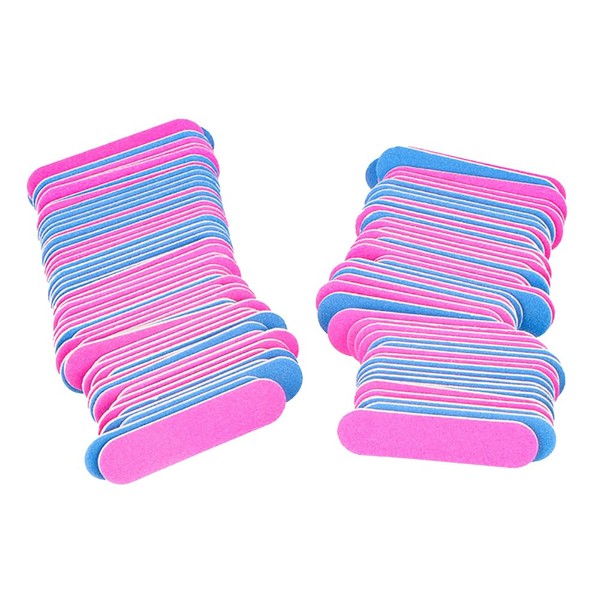 GSHLLO 100 PcsMini Nail Files Double Sided Emery Boards Fingernail