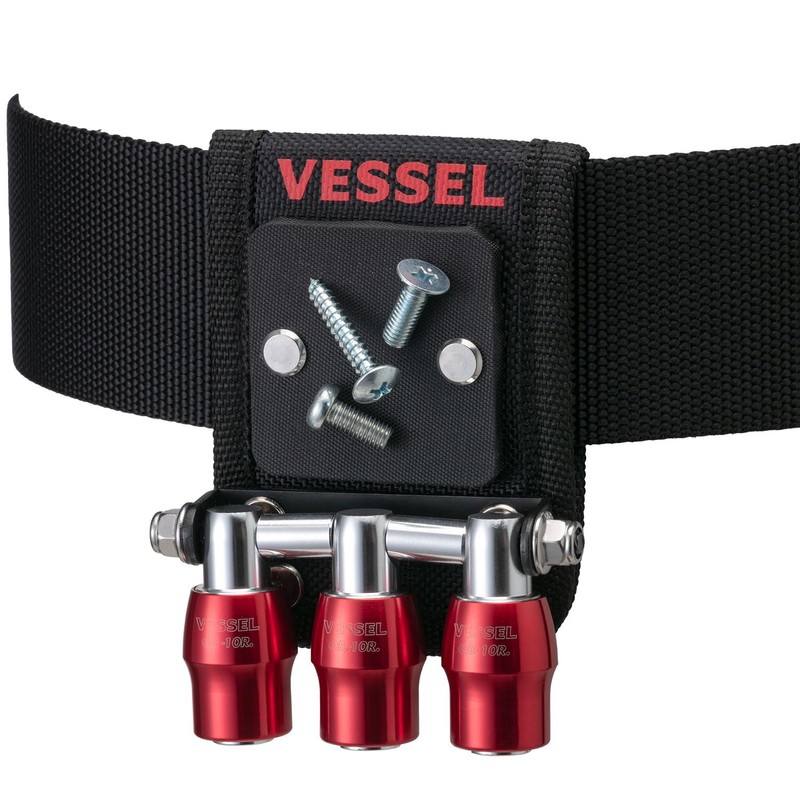 VESSEL QB-10MB3R Quick Catcher 3 Row Holder with Magnet, Red
