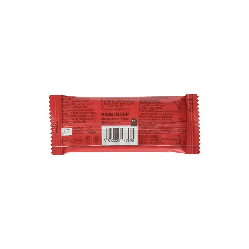Roobar Barretta Cruda Bio Goji, 30 g