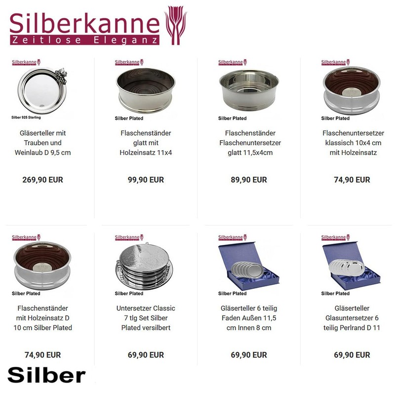 SILBERKANNE Classic Premium Silver Plated Plate Diameter 31 cm