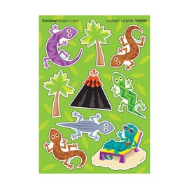Trend Enterprises, INC. Loungin' Lizards/Coconut Mixed Shapes Stinky Stickers, 36 pcs. - a Scratch 'n Sniff Original!