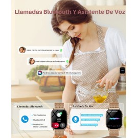 Reloj Inteligente Mujer Con Gps Smartwatch Llamadas Bluetooth Reloj Inteligente Señora Salud Deportivo Fitness Tracker Smartwatches Jioye Waier Gold Beige Beige Beige