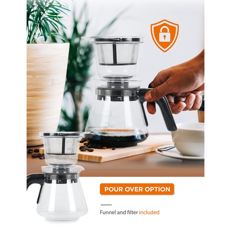Commercial CHEF 5-Cup Small Drip Coffee Maker with 0.75L Water