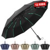 ZUOYOUZ Folding Travel Umbrella Windproof Strong,Upgrades 12 Ribs(3+2Ribs) Auto Open/Close