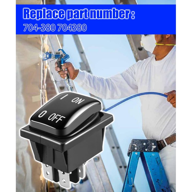 2PCS 704-380 Rocker Switch Compatible with Titan 440, 640, SprayTech