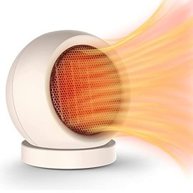 Portable Electric Space Heater with Thermostat,Efficient Small Heater Fan for Home Room Office Desk Indoor Use(Light Brown), (N063LM)