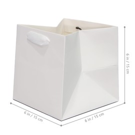 LFCXHTY White Paper Gift Bag Small Square Bottom Paper Bags With Handles(White, 6 x 6 x 6 in, 10 Pcs)