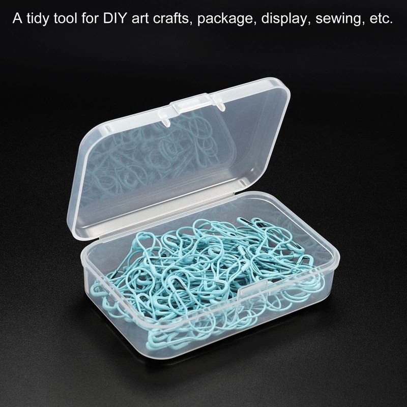 PATIKIL Clear Storage Container with Hinged Lid 65x45x20mm, 12 Pack