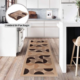 Albodanl Geometric Easy Jute Rug,2x6 Kitchen Mats Non Slip Washable Runner Carpet for Entryway Indoor Hallway,Boho Neutral Carpet Indoor Outdoor Runner Rugs for Patio Bedroom Kitchen Hallway Entry