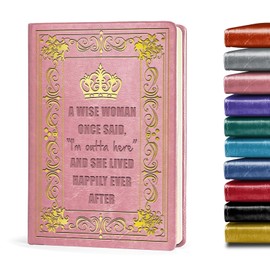 Pink A5 Lined Leather Journal Notebook,Funny Retirement Appreciation Gifts Hardcover Executive Notebooks for Boss Lady,200 Pages 100 Gsm Leather Notebook,Birthday Christmas Gifts for Women Friends Bestie (Pink)