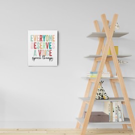 Ryeolo Colorful Everyone Deserves a Voice Canvas Wall Art, Speech Therapy Themed Decor for Speech Therapy Room Office, Speech Therapy Gift SLP Gift 12x16 Inches