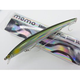 momolures - Shining Minnow Slim 145F Floating Silent Wire Weight Transfer System lure for Saltwater Bass Fishing (6 Pieces Assort)