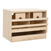 SPONGEBB Chicken Laying Nest 2 Compartments 24.8"X15.7"X17.7" Solid Pine Wood