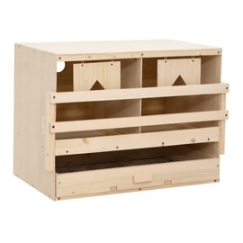 SPONGEBB Chicken Laying Nest 2 Compartments 24.8"X15.7"X17.7" Solid Pine Wood 170652