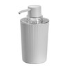 iDesign Dispenser for Kitchen or Bathroom-Gray/Clear Fluted Soap Pump