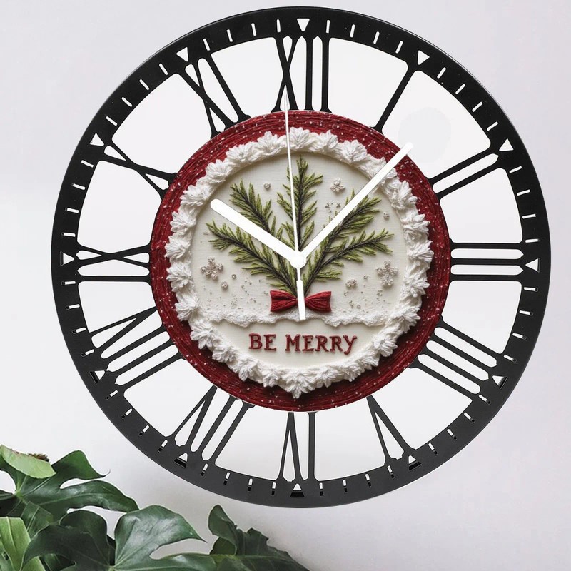 Classic Roman Numeral Wall Clock Made of Solid Iron, 25cm