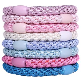 J.CARP 8 Ligas Para El Cabello De Colores Surtidos Para Mujeres Y Niñas, Gomas Elásticas Para El Cabello, Sujeta-Coletas, No Dañan Ni Dejan Marcas, Perfectas Para Mujeres Y Niñas Con Cabello Grueso O