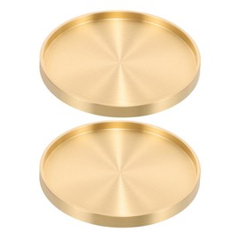 TOPPERFUN Gold Coasters Pack of 2 Brass Coasters Cup Coasters For Drinks Accents For Table Bar Elegant Copper Cup Coasters Decoration Drink Coasters 7 6 cm