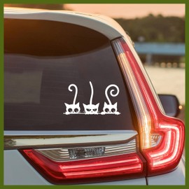 MYMKO Three Cute Cats Decal, Pets Mom Car Window Decals, 6 Inches UV DTF Tranfer Car Stickers, Angry Animal Weatherproof Car Truck Window Bumper Sticker, Funny Car Stickers and Decals for Cat Lovers