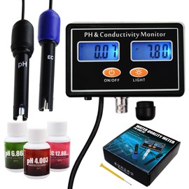 pH / EC Conductivity Meter with ATC Water Quality Tester 0.0-14.0pH / 0~19.99ms/cm Aquarium, Hydroponics Tool