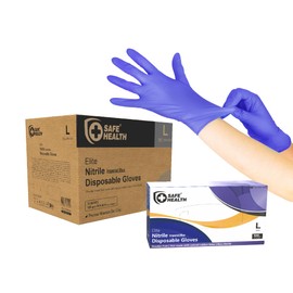 Safe Health Nitrile Imperial Blue Industrial Disposable Gloves, Small, 4.5 Mil, Case of 1000, Powder Free, Latex Free, Tattoo, Beauty, Salon, Hair, Auto, Car