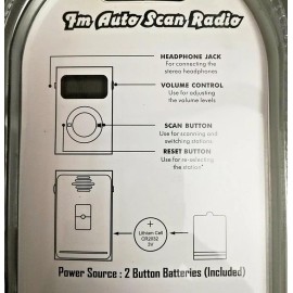 Stronics FM Hand Radio XT R04 White w/ Batteries & Stereo Earphones Sealed