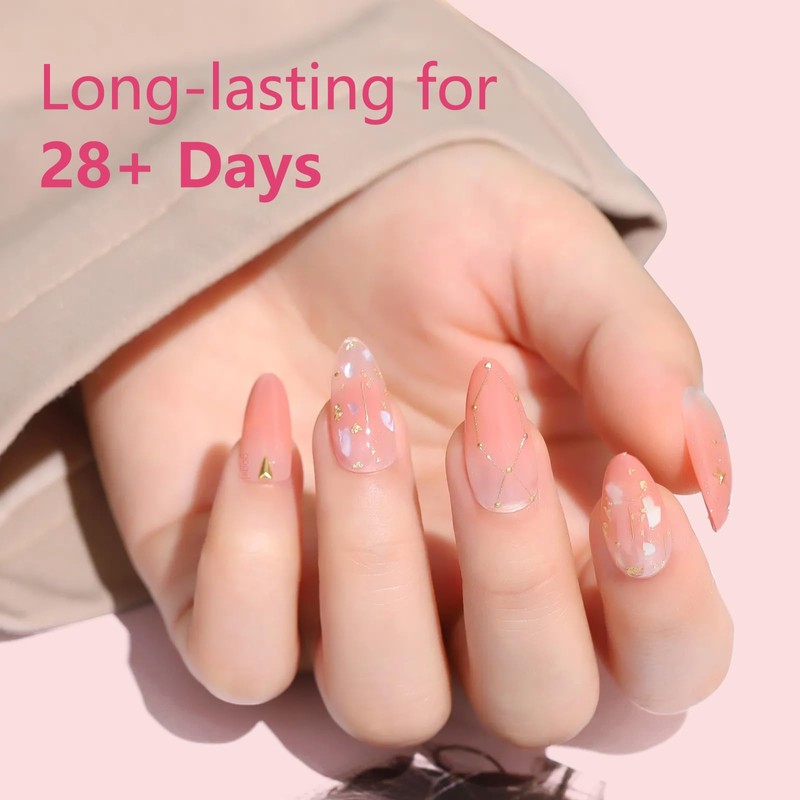 LIONVISON Short Almond Nail Tips Half Cover, 600PCS Extra Short