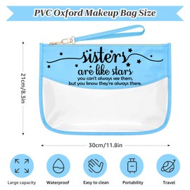 Sisters Are like Stars Gifts Makeup Bag Happy Birthday Sister Gifts for Women Thank You Friendship Graduation Present Travel Pouch