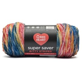 Generic Super Saver Bitty Stripes Yarn - Sunset Beach - 1 Pack of 283g/10oz - 100% Acrylic - #4 Worsted (Medium) - 440m/482Yards - for Knitting, Crochet and Amigurumi
