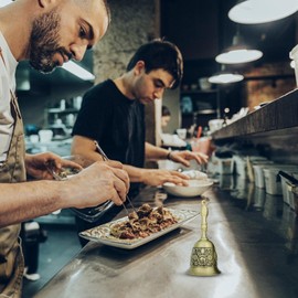 Dinner Bells for Inside - Vintage Relief Jingle Bell,Luxury Aesthetic Decoration Hand Held Bell for Weddings, Hotels, Kitchen, Ringing