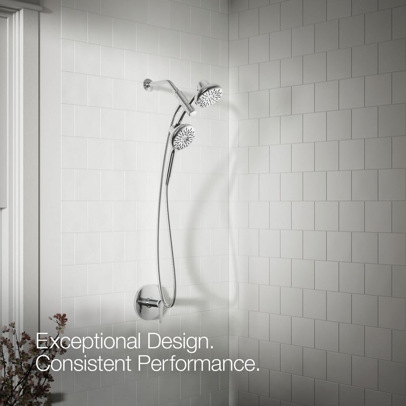 KOHLER K-R21117-G-CP Bellerose 3-Spray 5.25 in. Dual Wall Mount Fixed