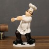 Resin Chef Statue Restaurant Dining Table Decor Holding Red Wine