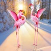 MUMTOP Flamingo Garden Statues for Outside, 2 Pack Flamingos Garden