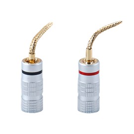 Hoite 2 Stück Bananenstecker, Geflochtene, Vergoldete Lautsprecheranschlüsse, Weiche, Gewebte Bananenstecker, Lötfreie Anschlüsse