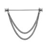 ViVDuo Men's Tie Pins Shirt Collar Pin with Double Chains