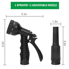 SIXWOOD Metal Garden Hose 100FT, Stainless Water Hose with Adjustable Nozzle and 7 Pattern Sprayer, Heavy Duty Hoses for Yard, Outdoor - Flexible, Never Kink & Tangle, Puncture Resistant