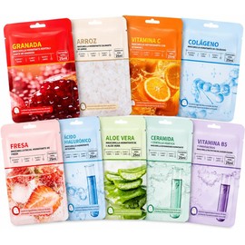 Mascarillas Faciales Coreanas Surtidas – Pack de 10 Piezas Hidratantes con Extractos Naturales – Skincare Coreano K-Beauty para Cuidado del Rostro