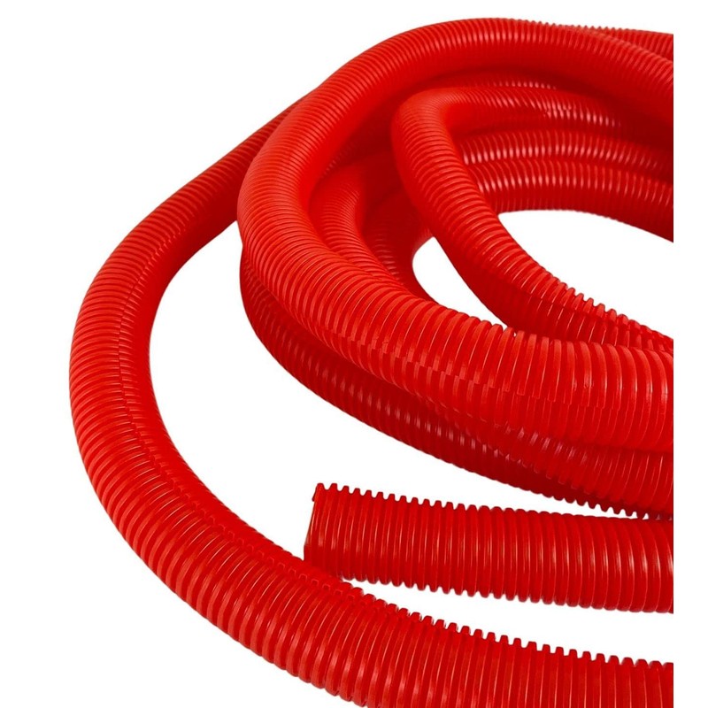 PE Red Corrugated Conduit Flexi Pipe Tube Split 23mm -